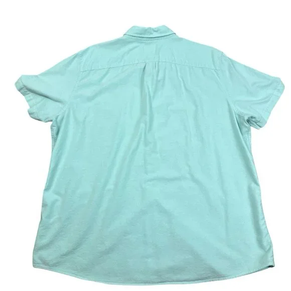 American Eagle Men’s XXL Blue Seriously Soft Short sleeve Button down Seafoam - Picture 2 of 7